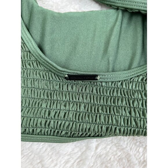 Kendal & Kylie Smocked Green Swim Top Size X-Large - Picture 6 of 7
